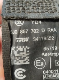 фото thumb №6, Pas безопасности правый перед skoda roomster 5j0857702d