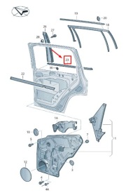 фото thumb №1, Vw tiguan 5n rear left outer window отверстие уплотнитель 5n0839477a5ap original
