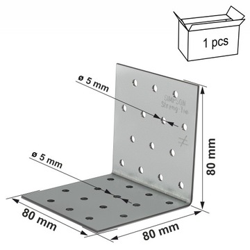 Łącznik ciesielski kątownik 80x80x80 x 2 mm 1 szt montażowy Simpson ANPS