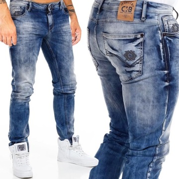 Spodnie Cipo Baxx Jeansy Przecierane Slimfit