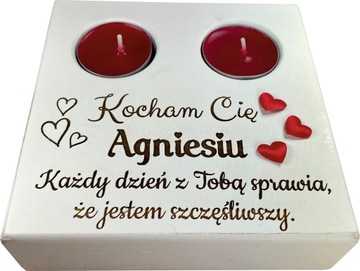 ŚWIECZNIK TEALIGHT WALENTYNKI PREZENT DZIEWCZYNY