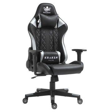 Игровое кресло KRAKEN HELIOS, вращающееся кресло, черно-серебристый