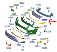Решётка заглушка бампера правая перед kuga mk1 08- Цена, фото thumb