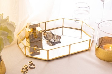 Декоративный поднос с зеркалом для украшений, свечей, Поднос Altom Design 30х20 см