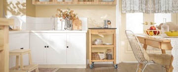 SoBuy Кухонная сервировочная тележка с корзиной и ящиком Bamboo FKW53-N