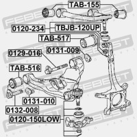 фото thumb №12, Febest сайлентблок передней рычаг нижний toyota land cruiser prado