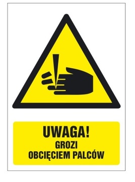 40szt NAKLEJKI Grozi obcięciem palców 74x105 mm