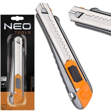 NEO NÓŻ Z OSTRZEM ŁAMANYM 18 MM, METALOWY KORPUS