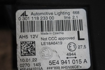 фото thumb №6, Лампа левая перед skoda octavia 5e4941015a