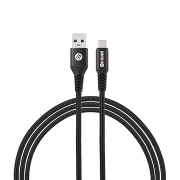 Кабель USB Type C — Type A, 1,3 м, черная ПЭТ-оплетка, поколение M