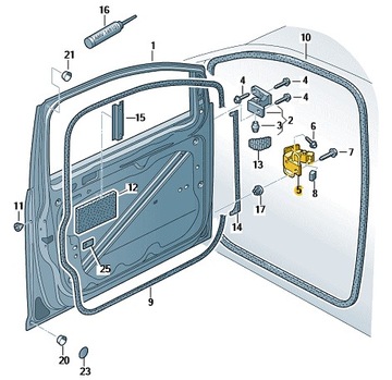 ПЕТЛЯ ДВЕРИ ПЕРЕДНЯЯ ЛЕВАЯ VW TOURAN 1T CADDY 3 4