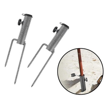 Set of 2 Beach Patio Umbrella Metal Anchor Base