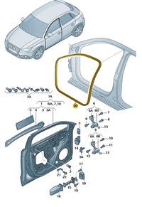 фото thumb №1, Прокладка дверь внутренняя перед левая audi a1 aso оригинал