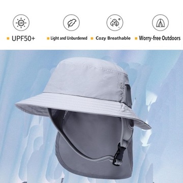 Przenośny kapelusz typu Bucket do surfingu z paskami pod brodą. Rybak