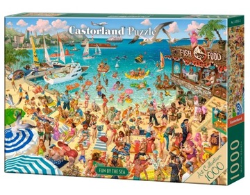 PUZZLE 1000 UKŁADANKA OBRAZ ART ZABAWA NAD MORZEM PLAŻA DZIECI 9+ CASTOR