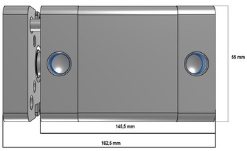 Siłownik pneumatyczny 40 mm skok 100 mm antyobrotowy z prowadzeniem 40x100