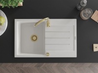 Mexen Bruno Granite раковина белый сифон