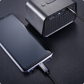 ВСПОМОГАТЕЛЬНЫЙ КАБЕЛЬ BASEUS USB-C TYPE-C, АУДИОКАБЕЛЬ С МИНИ-ДЖЕКОМ 3,5 ММ, ДЛИНА 1,2 М, 120 СМ