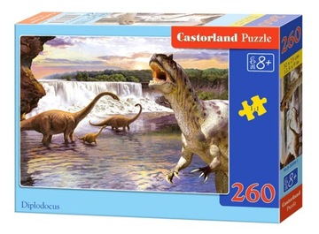 PUZZLE 260 EL DINOZAUR DIPLODOK WODOSPAD CASTOR