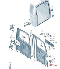 фото thumb №1, Vw transporter t6 rear wing door правый door защёлка стоп 7h0827476b