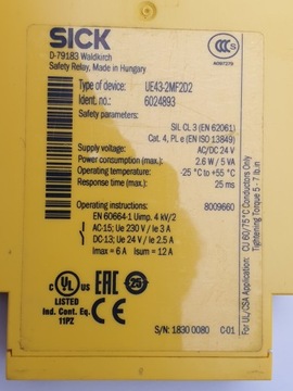 SICK UE43-2MF2D2 6024893 AC/DC 24 В * UE43-2MF