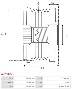 фото thumb №3, As-pl afp9025s зчеплення jednokierunkowe
