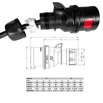 Удлинитель FORCE RUBBER OnPD H07RNF 5х2,5 30м