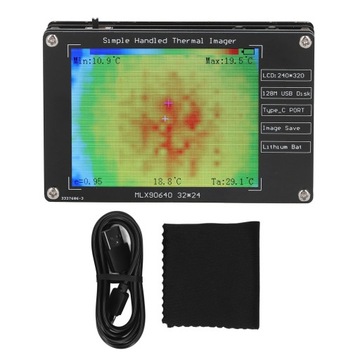 Cyfrowa kamera termowizyjna LCD o przekątnej 2,8 cala z baterią.