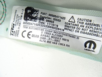 фото thumb №7, Alfa romeo giulia air bag шторка права 00505471420