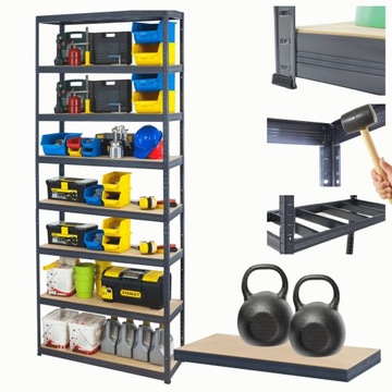 Полка складская металлическая Подставка HELIOS 270x180x35см 8Px275kg WIDE STRONG