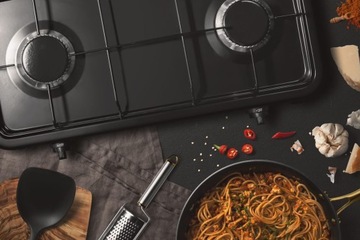 ГАЗОВАЯ ПЛИТА ПОРТАТИВНАЯ ДВУХГОРОЧНАЯ, туристическая, ДЛЯ УЧАСТКА, ЧЕРНАЯ