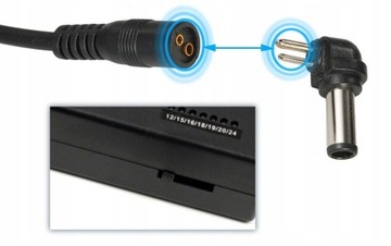 UNIWERSALNY ZASILACZ DO LAPTOPA ŁADOWARKA SIECIOWA MOC 100W 12-24V 8 WTYKÓW