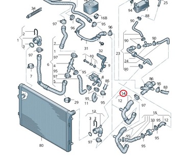 фото thumb №1, Audi volkswagen seat skoda шланг шланг рідини охолоджуючої оригінальний номер 1k0121156 ds