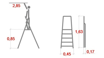 Алюминиевая лестница HAILO L100 TopLine 2,85 м