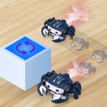ZABAWKI PEŁZAJĄCY KRAB ZABAWKI INTERAKTYWNE DLA DZIECI SPRAY LED MUZYKA