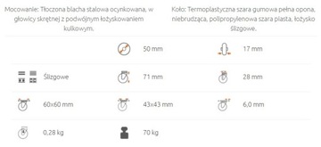 КОМПЛЕКТ ДВОЙНОГО РУЛЯ 50мм 4 шт. 280 кг.