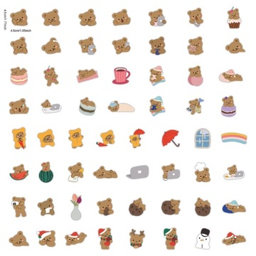 ВОДОНЕПРОНИЦАЕМЫЕ НАКЛЕЙКИ НА ВЕЛОСИПЕД MIX BEARS 60 шт.