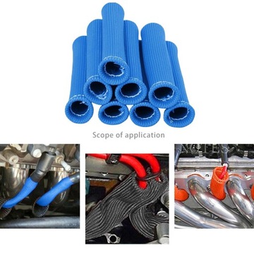 8Pcs Car Spark Plug Wire Boots Wrap Spark Blue