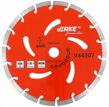 TARCZA DIAMENTOWA SEGMENTOWA DO BETONU KOSTKI KAMIENIA 230MM x 22,2 SEGMENT