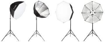 Набор восьмиугольных софтбоксовых ламп 80см 8x 125Вт LED + штатив