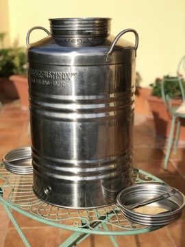 BECZKA ze STALI NIERDZEWNEJ INOX bańka kanka 50L pojemnik na wino bimber