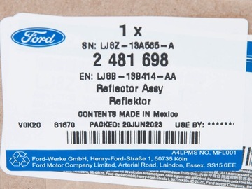 фото thumb №15, Premium mustang mach e 2021- відбивач бампера зад права накладка червона 21-