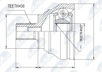 Шрус  полуось npz-sk-009 nty Цена, фото thumb