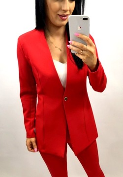 Женский костюм с ремнем и пряжкой, RED, XL