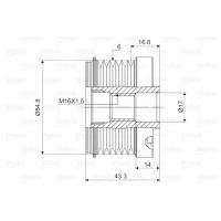 Зчеплення генератора renault clio 2 04-09 valeo Зі Шроту, фото thumb