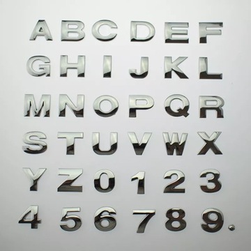 3D Metal Car Stickers Alphabet Badge Chrome S