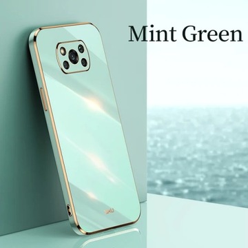 Чехол для телефона с квадратной золотой рамкой для Xiaomi Mi Poco X3 Pro
