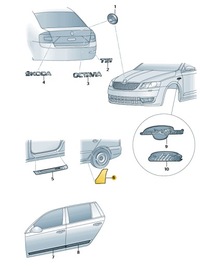 фото thumb №1, Пленка защитная крыла левый задняя skoda octavia