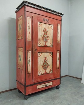 Красивый силезский расписной шкаф 1838 года UNIKAT AntykiBrand