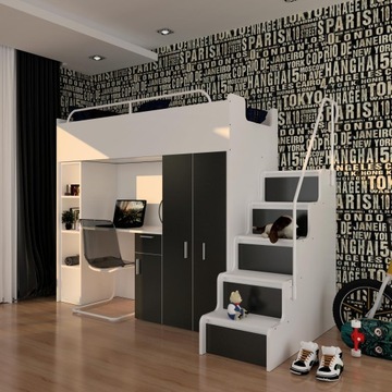 Мезонин Kiki4 max (90x200) с письменным столом - разные цвета